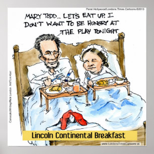 Abe Lincoln & Mary Todd In Bed Grappige Poster