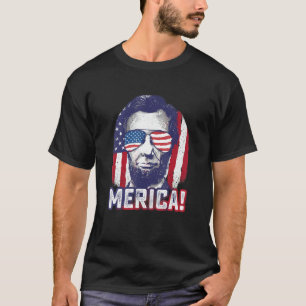 abe lincoln merica , 4 juli vs patriottische grap t-shirt
