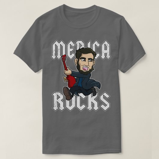 Abe Lincoln Merica Rocks USA Patriottisch 4 juli T-shirt (Design voorkant)