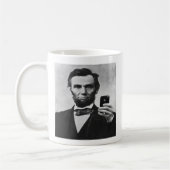 Abe Lincoln met mobiele telefoon Koffiemok (Links)