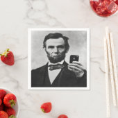Abe Lincoln met mobiele telefoon Servet (Insitu)