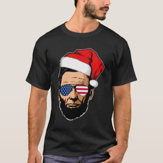 Abe Lincoln Met Santa Hat Abraham Lincoln Kerstmis T-shirt