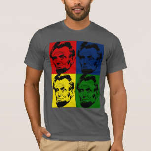 Abe Lincoln Modern 4 kleuren Portret - T-shirt