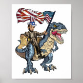 Abe Lincoln Murica T- Rex Funny 4th of Juli USA Poster (Voorkant)