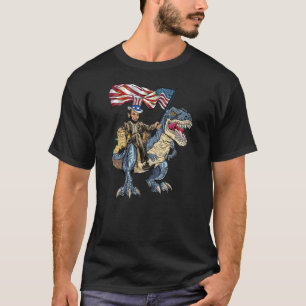 Abe Lincoln Murica T Rex Funny 4th of Juli Verenig T-shirt