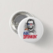 Abe Lincoln Party Bro Ronde Button 3,2 Cm (Voorkant /achterkant)