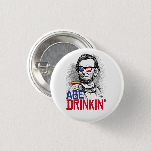 Abe Lincoln Party Bro Ronde Button 3,2 Cm (Voorkant /achterkant)