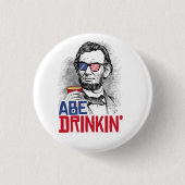 Abe Lincoln Party Bro Ronde Button 3,2 Cm (Voorkant)