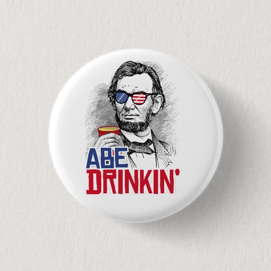 Abe Lincoln Party Bro Ronde Button 3,2 Cm (Voorkant)