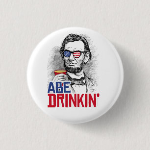 Abe Lincoln Party Bro Ronde Button 3,2 Cm