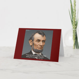 Abe Lincoln & Patriotic Quote Kaart
