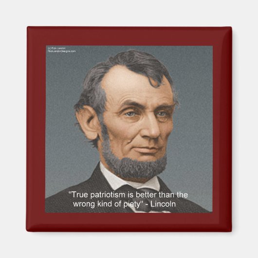 Abe Lincoln & Patriotic Quote Magneet (Voorkant)