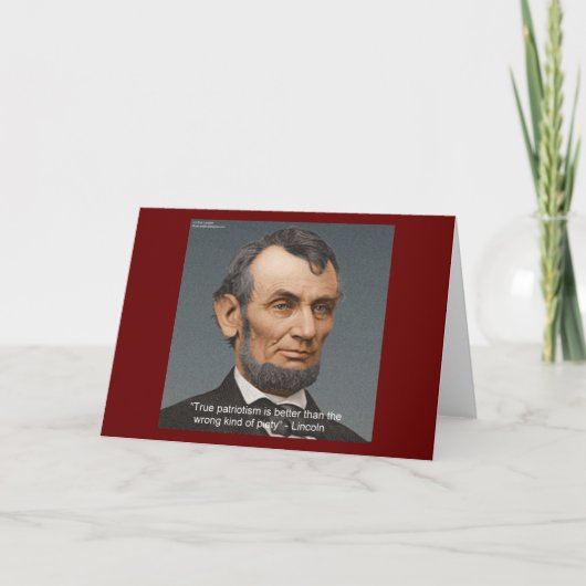 Abe Lincoln & patriottische citaten Kaart (Voorkant)