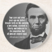 Abe Lincoln Quotation - Gettysburg Adres Zandsteen Onderzetter (Voorkant)