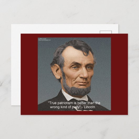 Abe Lincoln Quote "True Piety" Briefkaart (Voorkant / Achterkant)
