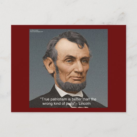 Abe Lincoln Quote "True Piety" Briefkaart (Voorkant)