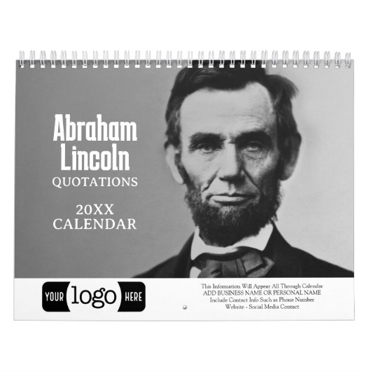 Abe Lincoln Quotes - Zakelijke Logo Promotie Kalender (Hoes)