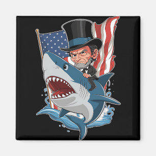 Abe Lincoln Ridder Haai Awesome Vier Juli Gr Magneet
