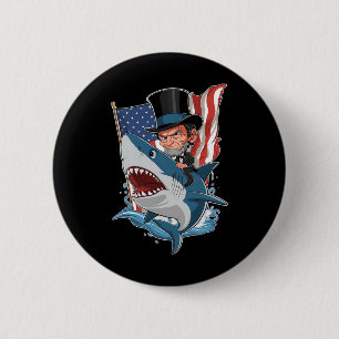 Abe Lincoln Ridder Haai Awesome Vier Juli Gr Ronde Button 5,7 Cm