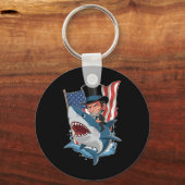 Abe Lincoln Ridder Haai Awesome Vier Juli Gr Sleutelhanger (Voorkant)