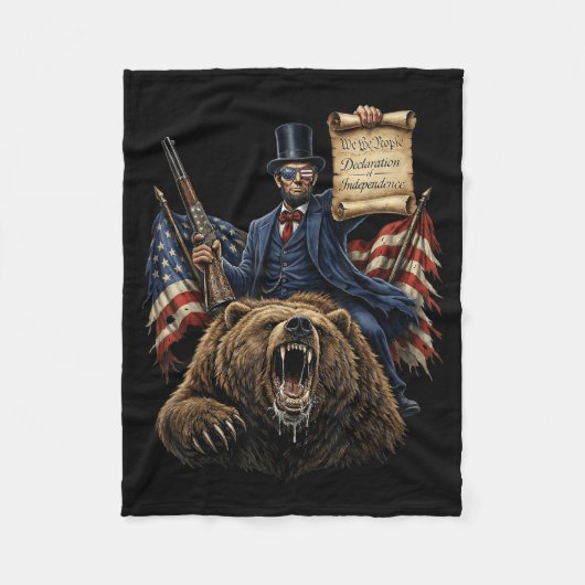 Abe Lincoln Ridderbeer Met Verklaring Grappig Fleece Deken (Voorkant)
