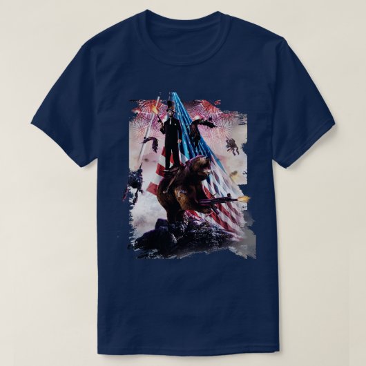Abe Lincoln Riding Bear T-shirt (Design voorkant)