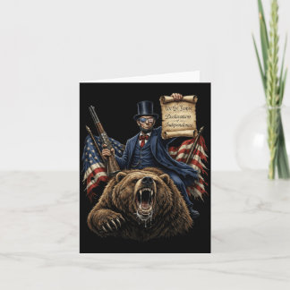 Abe Lincoln Rijdt op een Beer met Verklaring Grapp Kaart