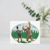 ABE LINCOLN: SASQUATCH HUNTER - Funny Bigfoot Logo Briefkaart (Staand voorkant)