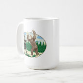 ABE LINCOLN: SASQUATCH HUNTER - Funny Bigfoot Logo Koffiemok (Voorkant links)