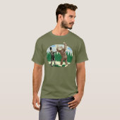 ABE LINCOLN: SASQUATCH HUNTER - Funny Bigfoot Logo T-shirt (Voorkant volledig)