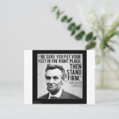 Abe Lincoln & "Sta vast" citaat Briefkaart (Staand voorkant)