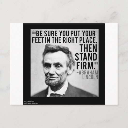 Abe Lincoln & "Sta vast" citaat Briefkaart (Voorkant)