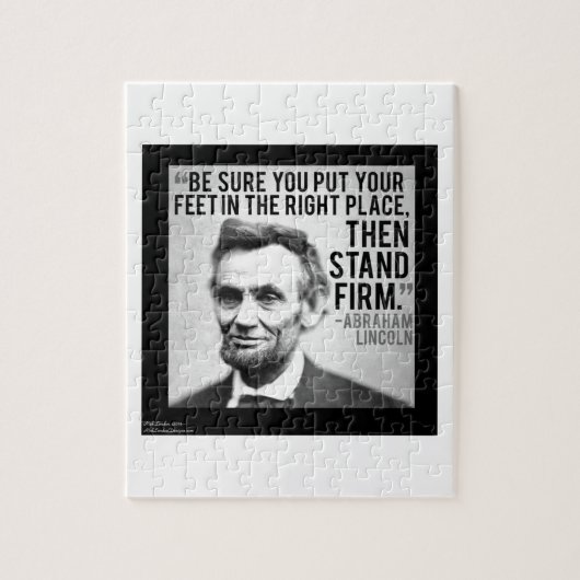 Abe Lincoln & "Sta vast" citaat Legpuzzel (Verticaal)