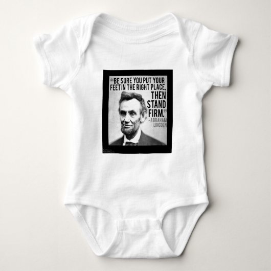 Abe Lincoln & "Sta vast" citaat Romper (Voorkant)