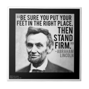 Abe Lincoln & "Sta vast" citaat Tegeltje