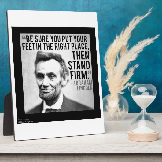 Abe Lincoln & "StandFirm"-prijsopgave Fotoplaat (Zijkant)