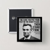 Abe Lincoln & "StandFirm"-prijsopgave Vierkante Button 5,1 Cm (Voorkant /achterkant)