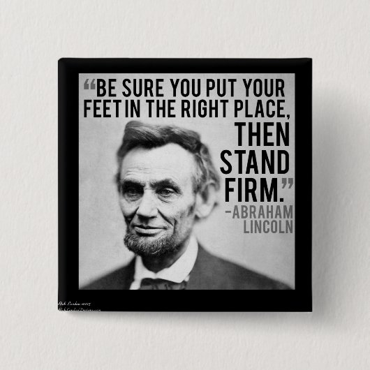 Abe Lincoln & "StandFirm"-prijsopgave Vierkante Button 5,1 Cm (Voorkant)