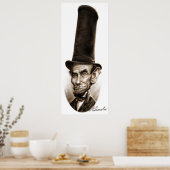 Abe Lincoln Stovepipe Pet Caricature Poster (Keuken)