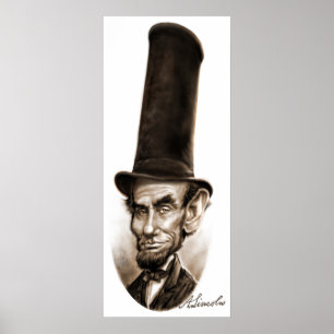 Abe Lincoln Stovepipe Pet Caricature Poster