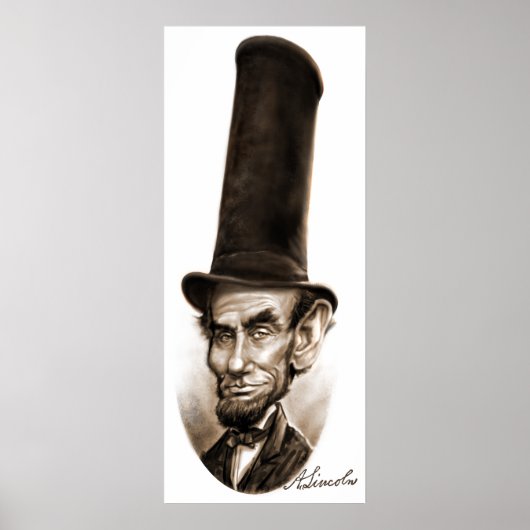 Abe Lincoln Stovepipe Pet Caricature Poster (Voorkant)