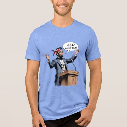 Abe Lincoln: "USA! USA! USA!" Tri-Blend Shirt (Voorkant)