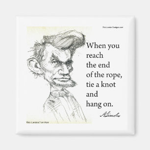 Abe Lincoln & "Vasthouden" Beroemde Quote Magneet