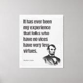Abe Lincoln Vice & Deugd Quote Art Canvas Afdruk (Voorkant)