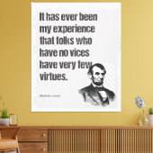 Abe Lincoln Vice & Deugd Quote Art Canvas Afdruk (Insitu (Woonkamer))