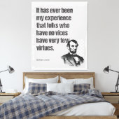 Abe Lincoln Vice & Deugd Quote Art Canvas Afdruk (Insitu (Slaapkamer))