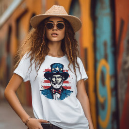 Abe Lincoln vintage Onafhankelijkheidsdag 4 juli T-shirt