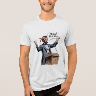 Abe Lincoln: "VS! VS! VS!" Tri-Blend Shirt