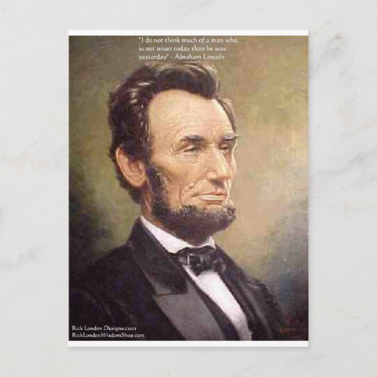Abe Lincoln "Wiser" Quote Gifts T - shirts Kaart e (Voorkant)