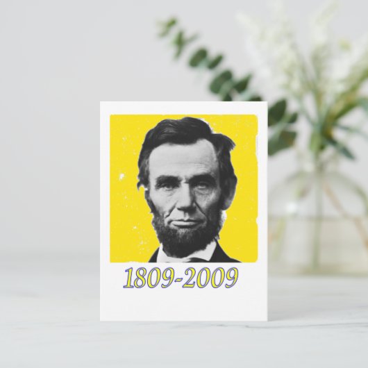 Abe Lincoln YELLOW 1809 2009 Briefkaart (Staand voorkant)